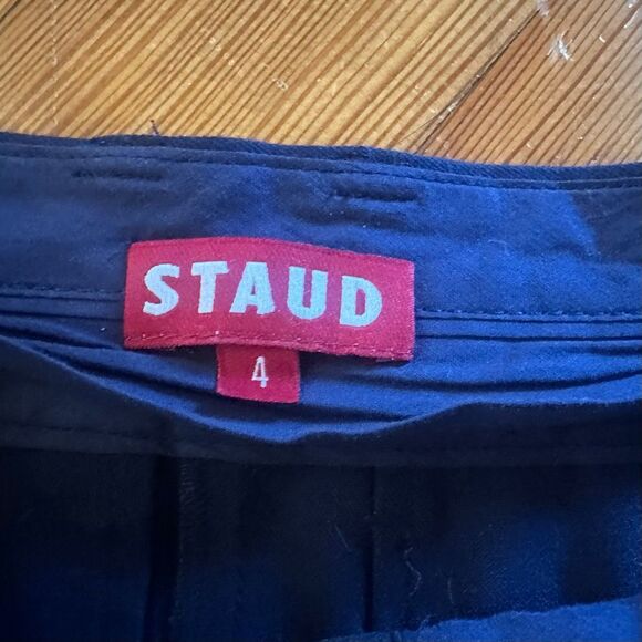 STAUD Luisa Straight Leg Trouser Pants in Navy Blue Size 4 - Picture 7 of 8